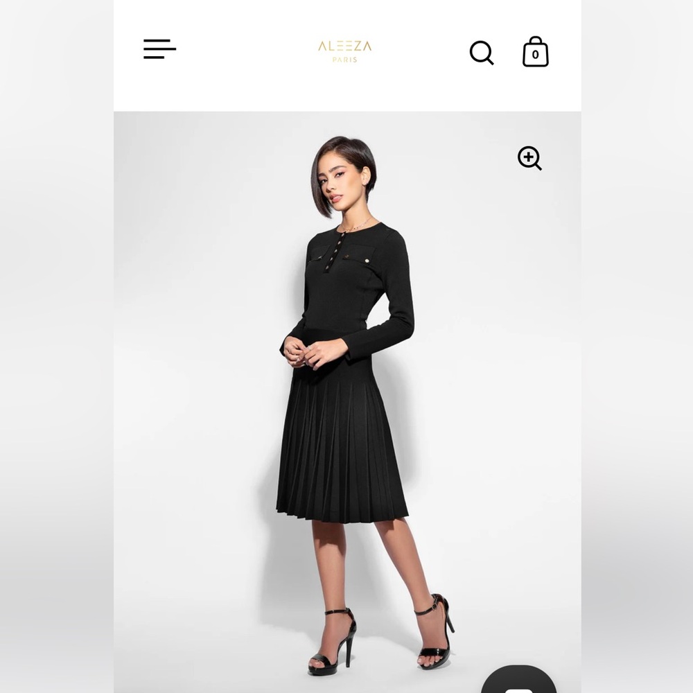 Elegant Black Pleated Skirt